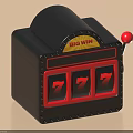 Commercial Slot Machine Black Red Design Big Win Display Three 777 Symbols Red Lever