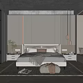 Modern Bedroom Interior Design With Large Bed Vertical Panel Walls Nightstands And Rug
