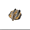 Futuristic Science Fiction Vehicle 3D Model With Yellow White Streamlined Structure And Geometric Shapes