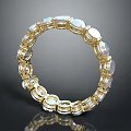 Elegant Gold Bracelet Meticulously Set With Sparkling Transparent Gemstones In Circular Pattern