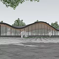 New Chinese Architecture Curve Exhibition Center 3d model