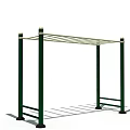 Sturdy Outdoor Green Metal Fitness Equipment With Horizontal Bars For Exercise