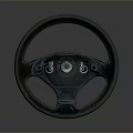 Black Round Leather Car Steering Wheel With Modern Control Components Design 3d model