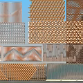 Various Decorative Screen Wall Designs With Geometric Patterns And Perforated Panels 3d model