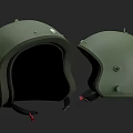 Durable Green Helmet with Inner Padding Red Tag and Adjustable Strap for Protection