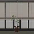 modern venetian blinds floor-to-ceiling windows 3d model