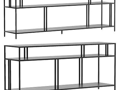 Modern Functional Desk With Metal Frame And Multiple Storage Shelves For Home Office Use 3d model