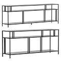 Modern Functional Desk With Metal Frame And Multiple Storage Shelves For Home Office Use