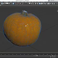 Single Ripe Fresh Orange Pumpkin Vegetable Isolated On Black Background