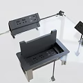 Modern Office Power Strip with Multiple Outlets and USB Charging Ports for Desktop Use