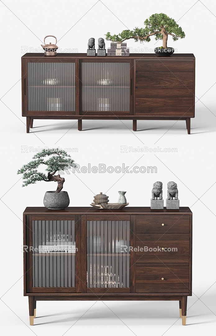 New Chinese Side Cabinet 3d model