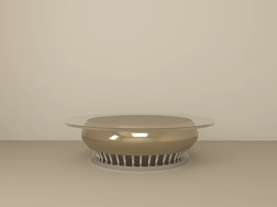 Modern Glass Top Coffee Table With Sleek Metal Base And Minimalist Design 3d model