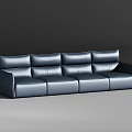 Modern Dark Leather Sectional Sofa Set With Different Configurations And Angles 3d model