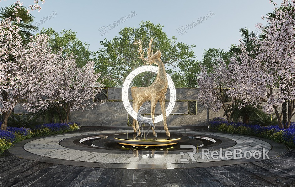 Modern City Sculpture Deer Sculpture Sika Deer High-end Sculpture model