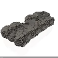 Modern Gray Stone Structure With Irregular Blocks Natural Texture 3D Rendered