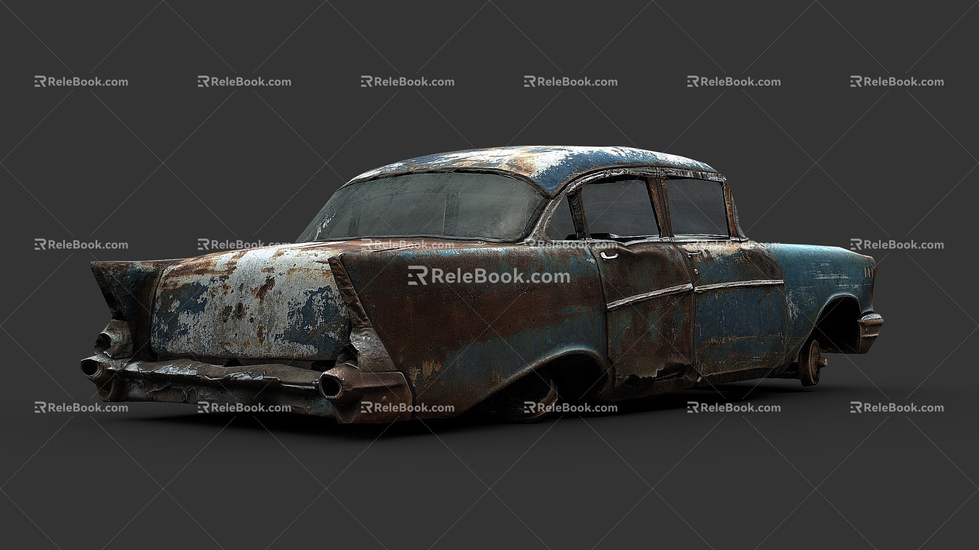 Destroyed car 3d model