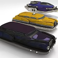 Futuristic Colorful Cars With Yellow Purple Black Bodies And Unique Designs