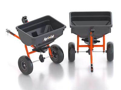 Heavy Duty Industrial Equipment Cart with Large Container and Durable Wheels for Construction Sites 3d model