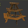Three Tiered Wooden Plant Stand With Cross Structure For Indoor Outdoor Plants