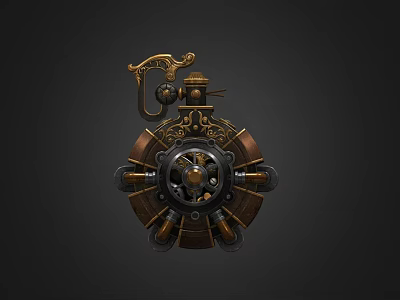 Steampunk Inspired Mechanical Device With Ornate Gears And Vintage Brass Accents 3d model