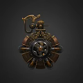 Steampunk Inspired Mechanical Device With Ornate Gears And Vintage Brass Accents