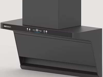 Sleek Black Modern Kitchen Range Hood Appliance With Control Panel And Stylish Design 3d model