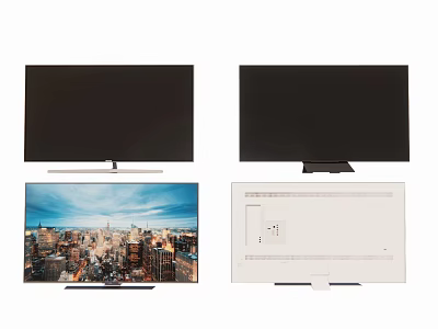 Modern TV Models Showcasing Various Angles Screen Display Back Panel And Stand Design 3d model