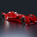Red Futuristic Race Car With Sleek Aerodynamic Body And Modern Design