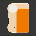 Portable Orange And Beige Household Kitchen Tool With Circular Knob And Striped Design