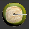 Fresh Green Coconut With Refreshing Natural Juice And White Straw