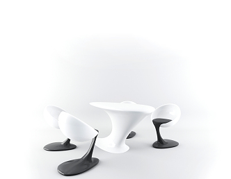 Modern leisure table and chair combination future technology table and chair 3d model