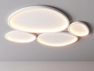 Modern Ceiling Light With Multiple White Circular LED Panels For Contemporary Home Interior 3d model