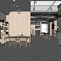 Artistic Bookstore Interior Design Featuring Art Books Display Wooden Shelves And Creative Tables