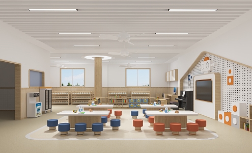 Modern Kindergarten Classroom 3d model