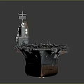 Aircraft Carrier Warship Featuring Flight Deck And Detailed Naval Military Structure Design