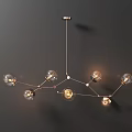 Modern Unique Chandelier Design With Metal Frame And Glass Elements 3d model