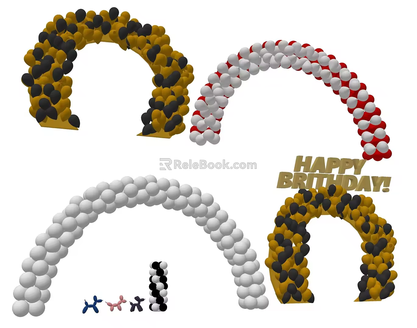 Modern Balloon Arch Balloon Arch Shape Balloon Animal Balloon 3d model