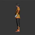 Elegant Men's Clothing With Orange Yellow Patterns White Gloves Black Vest Pants And Shoes