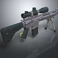 Modern Sniper Rifle With Tactical Scope Adjustable Bipod Metallic Black Finish and Ergonomic Grip