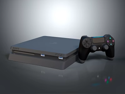 Entertainment Electronics Sony PlayStation Console with Wireless Controller for Home Gaming Experience 3d model