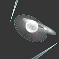 Red Planet with Rings Multiple Gray White Layers on Dark Cosmic Background with Purple Streaks