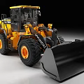 Yellow And Black Hyundai Wheel Loader With Large Bucket Heavy Tires And Orange Rims