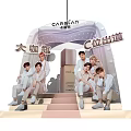 Carslan Brand Exhibition Stage With Archway Design And Standing Figures