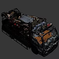 White RE-FIT Truck With Yellow and Red Toolboxes Roof Mounted Equipment And Cargo Bed