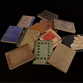 Vintage Books Collection With Assorted Colored Covers Different Styles And Stacked Together