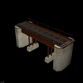Railway Bridge Structure With Concrete Piers Rail Tracks and Support Beams