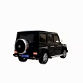 Black SUV with Square Body Design Large Wheels and Front Grille