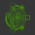 3D Rendered Mechanical Component With Gear Like Elements And Bolted Structure