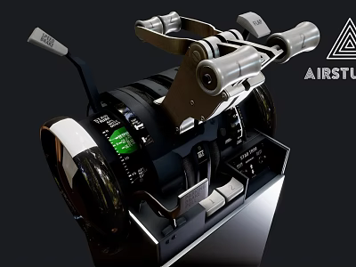 Car Multi Functional Driving Control Panel With Steering Wheel And Display Screen 3d model
