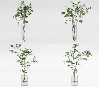 modern vase potted plant 3d model